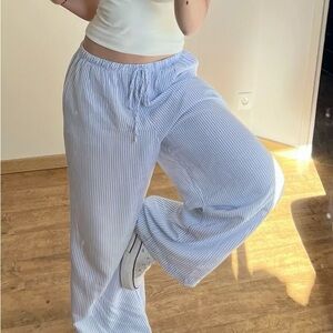 hollister blue and white striped pants °❀⋆.ೃ࿔*:･